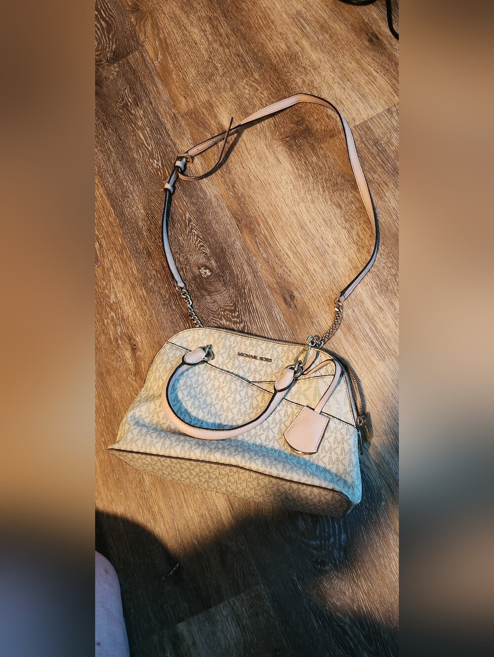 Michael Kors Light Pink Signature Logo Crossbody Satchel